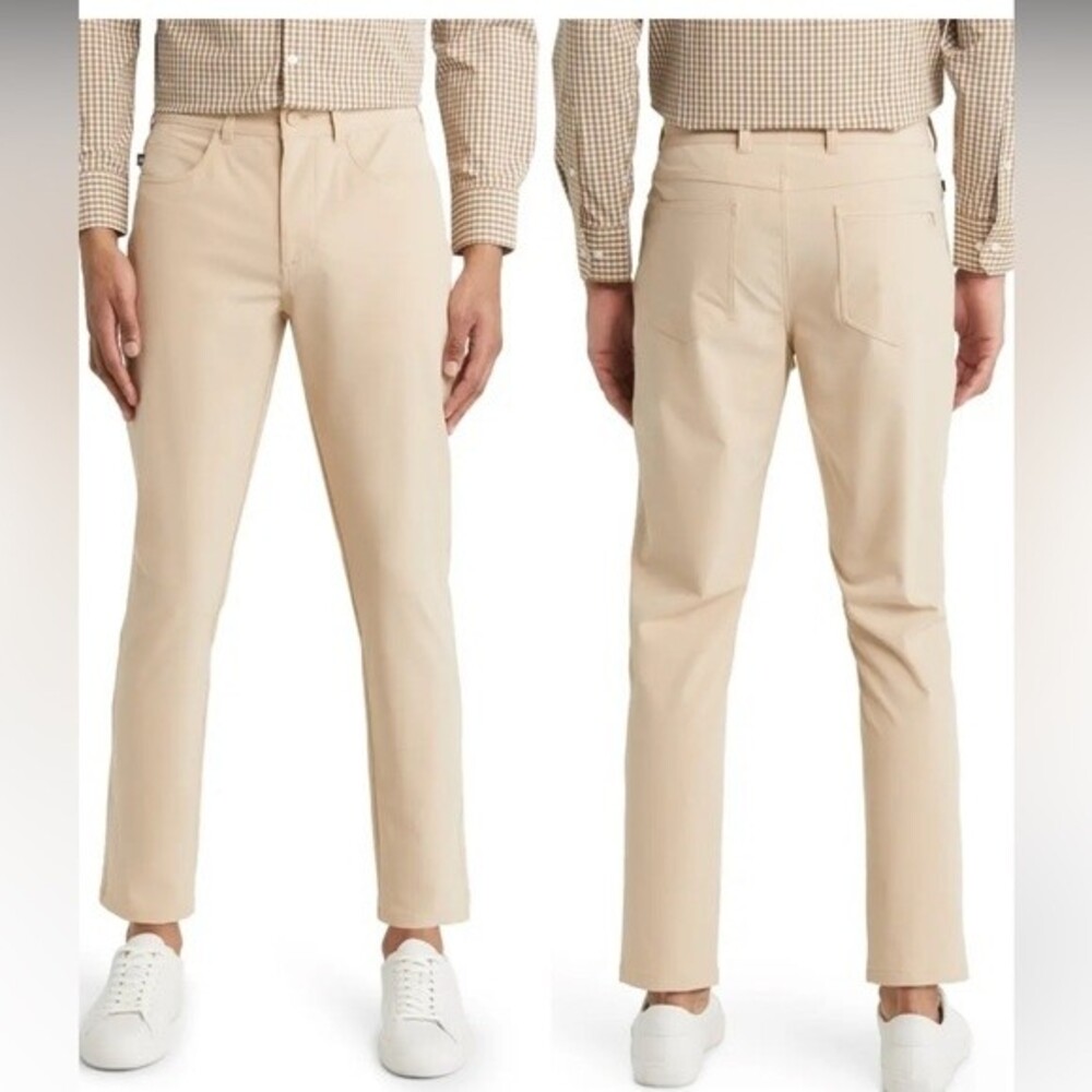 MIZZEN+MAIN Helmsman Performance Slim Tapered Leg Pants  in Hummus Solid 35